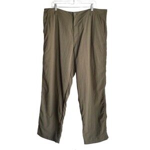 REI Co-Op Pants Adventures Khaki Nylon Hiking Camping Outdoor Multi Pockets 42